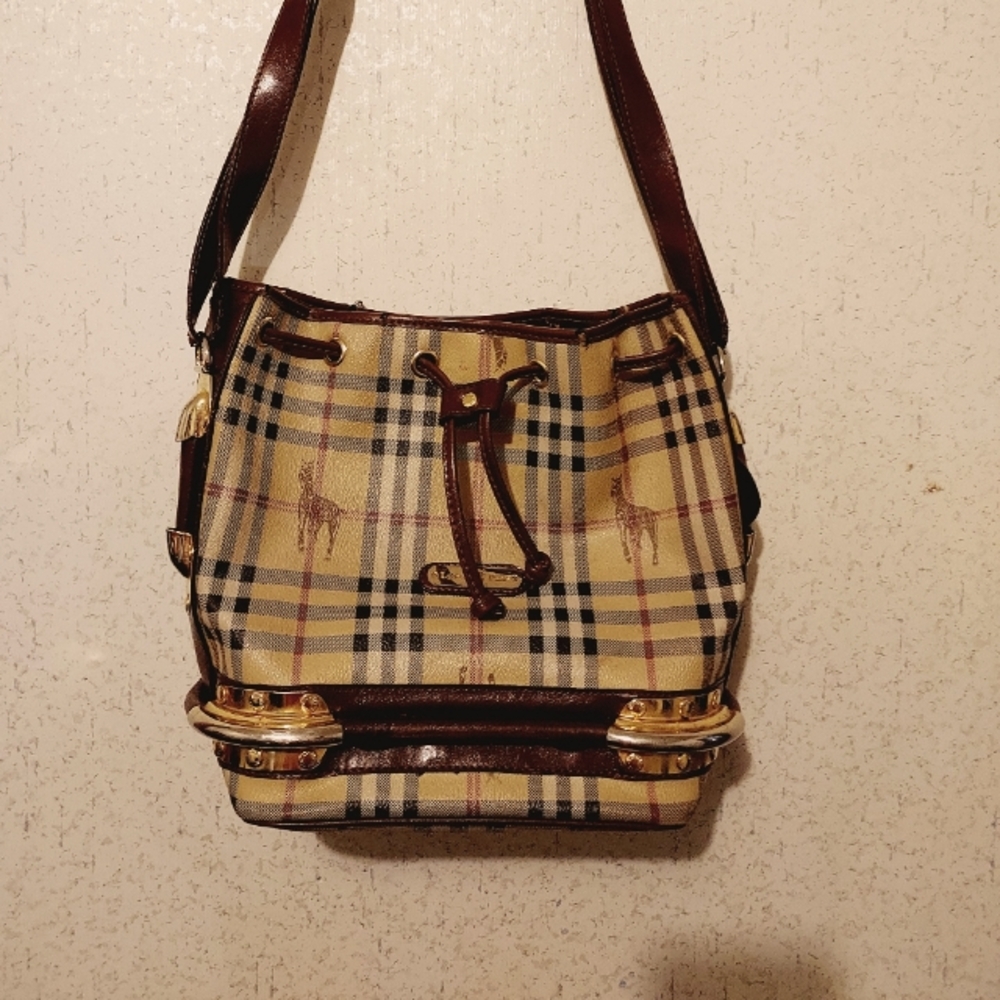 Vintage leather paris bucket bag